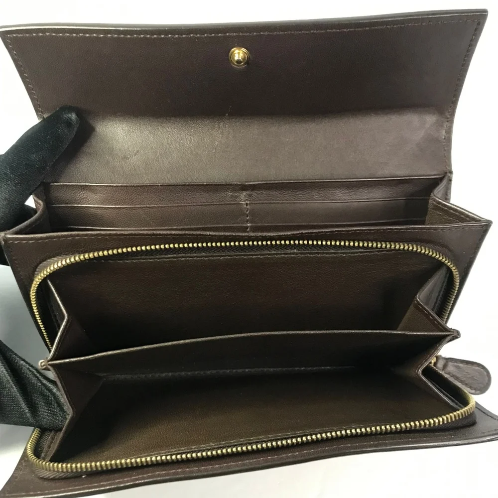 In like New Condition BOTTEGAVENETA PURSE 150509 INTRECCIATO LEATHER BROWN MENS